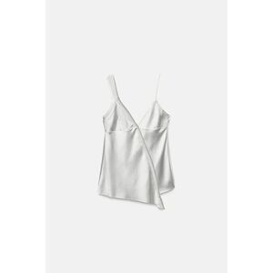 Zara ASYMMETRICAL SATIN EFFECT TOP